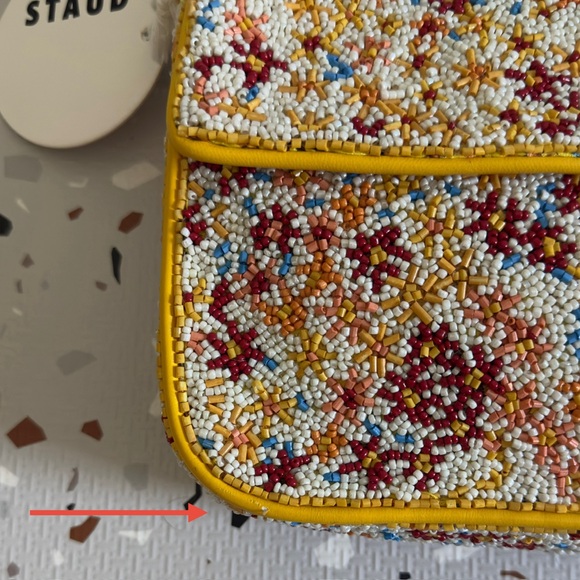 Staud Yellow Floral Beaded Tommy Bag - Picture 4 of 11
